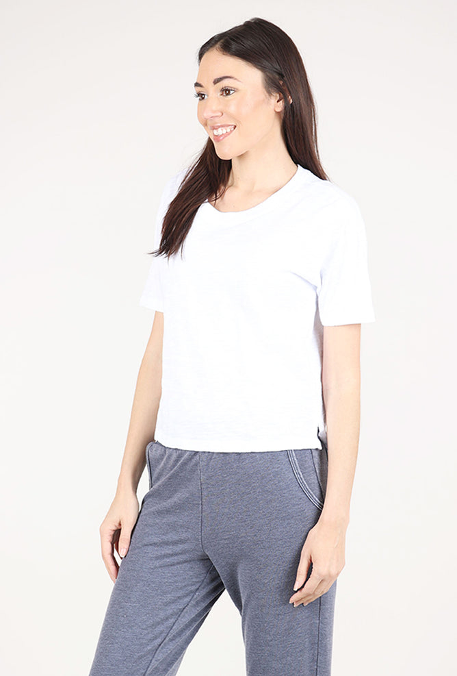 Mododoc S/S Shrunken Boxy Crew Tee, White Halo 