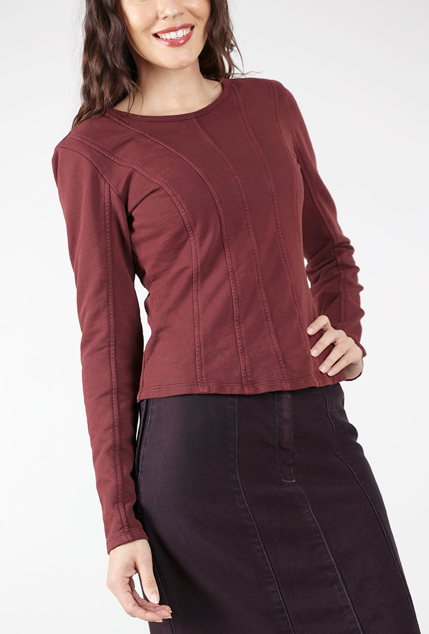 Prairie Underground Composition Top, Burgundy 