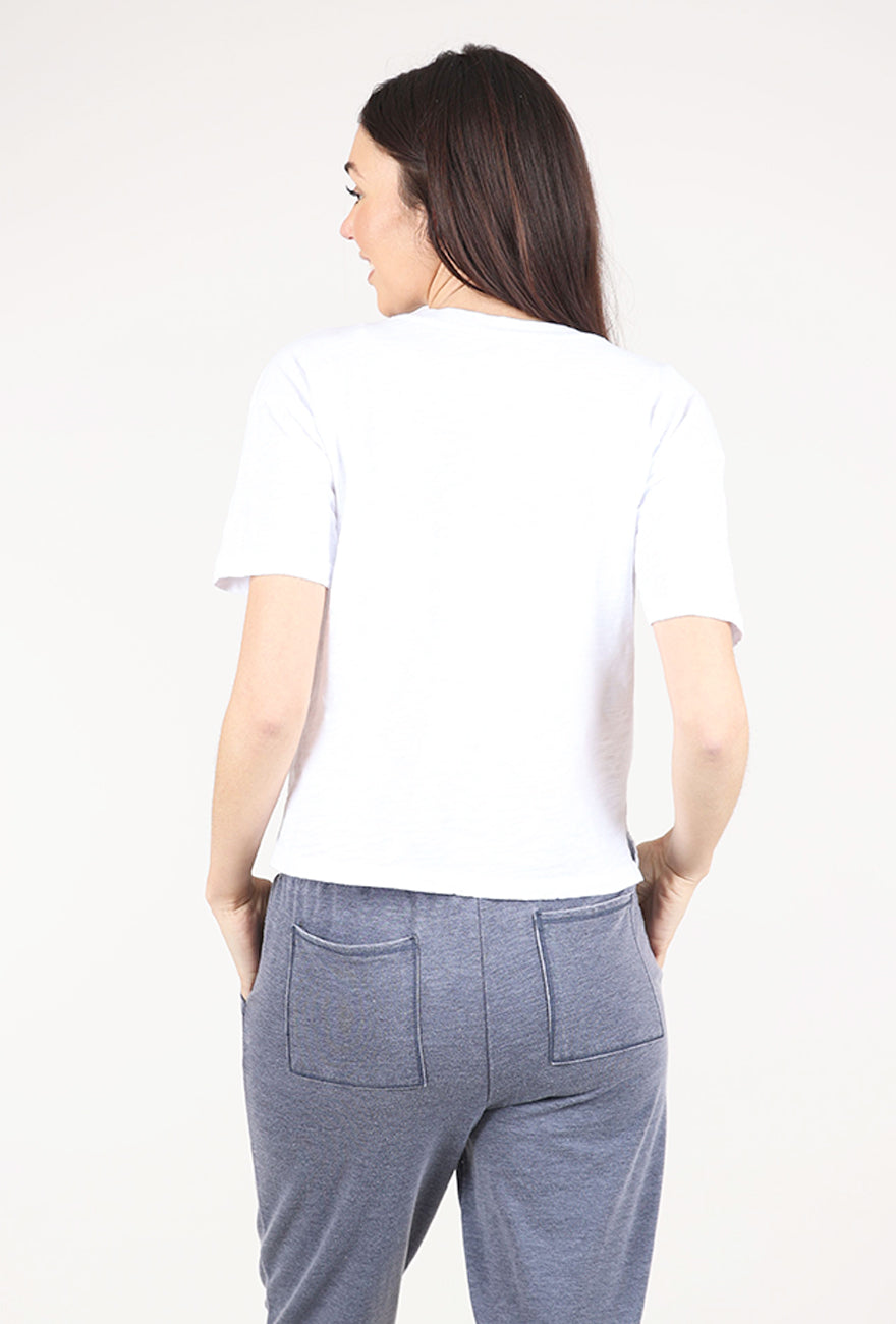 Mododoc S/S Shrunken Boxy Crew Tee, White Halo 