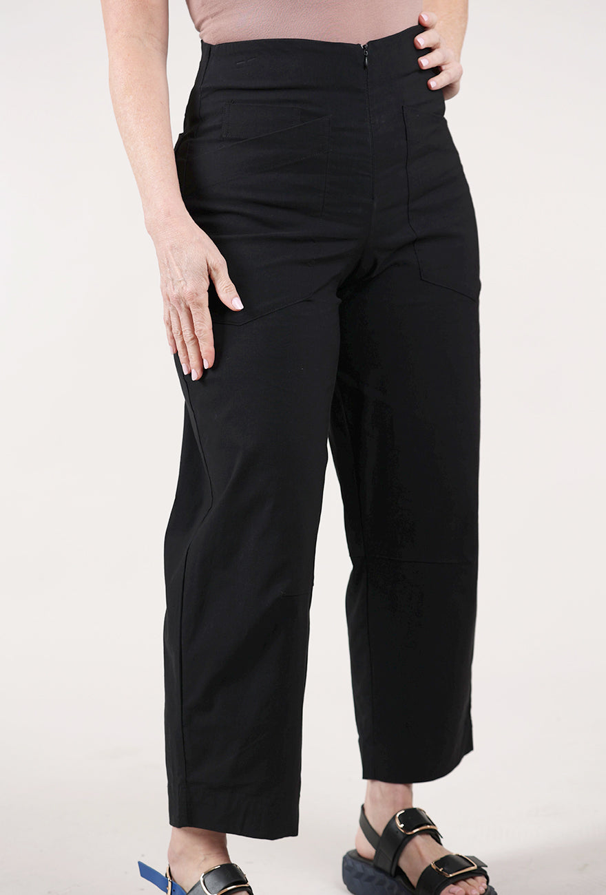 Olivia by Habitat Woven Edit Crop Pant, Black 