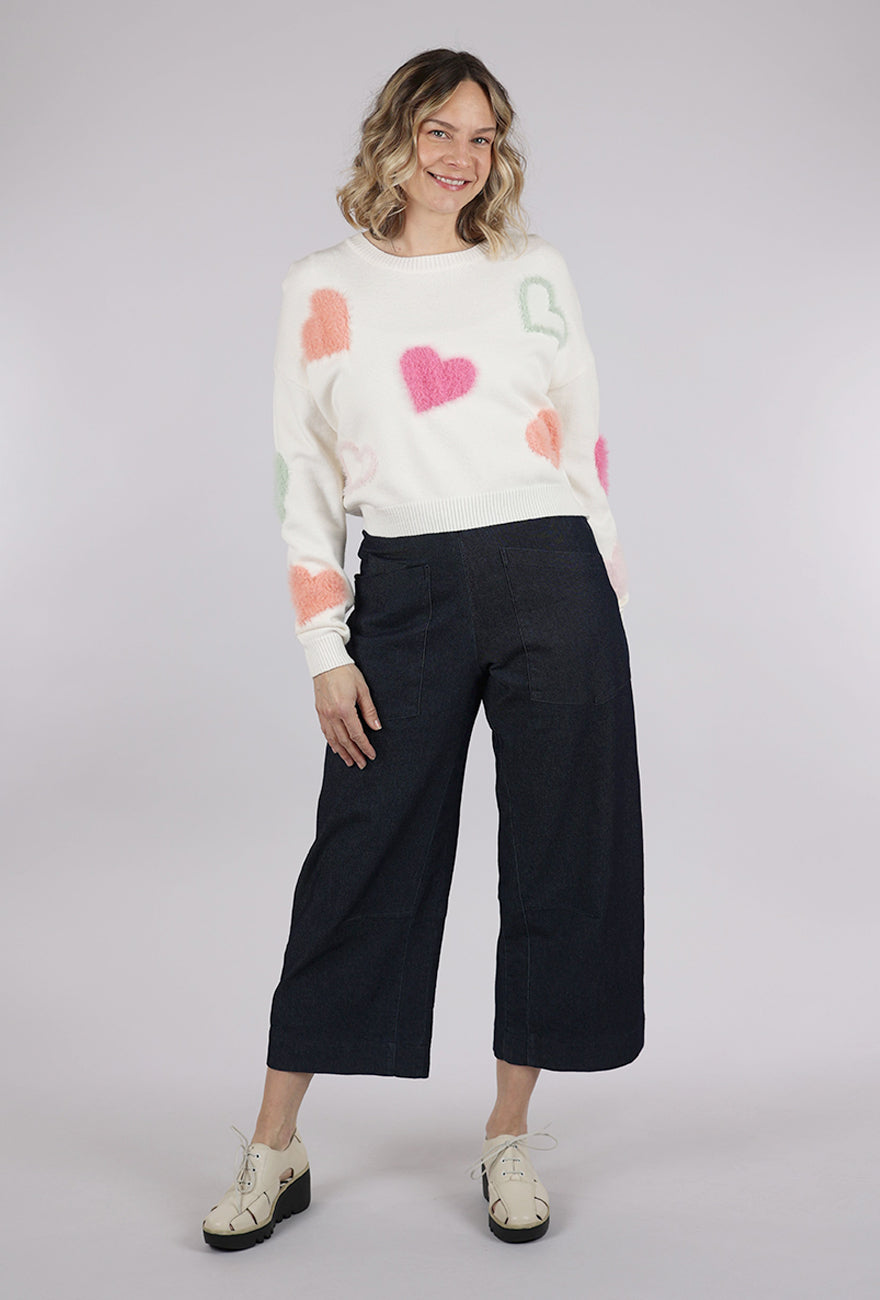 Urban Daizy Heart of Fuzz Sweater, Ivory 