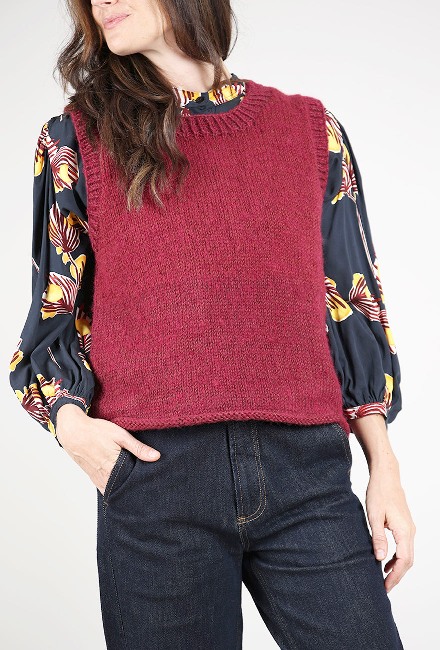 Bibico Heather Knitted Vest, Mulberry 