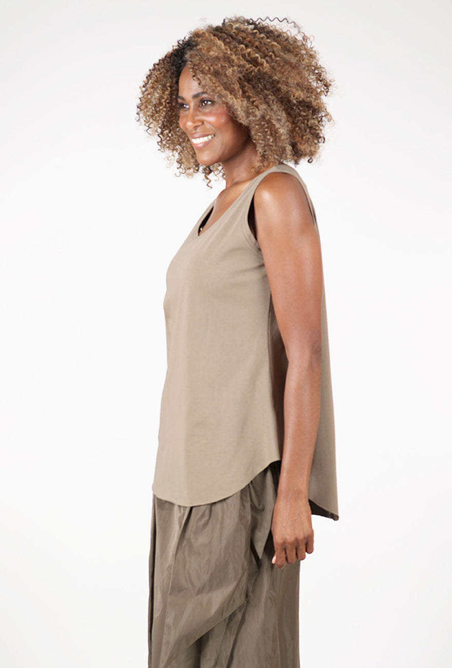 Cotton Lycra Shirttail Tank, Turtle