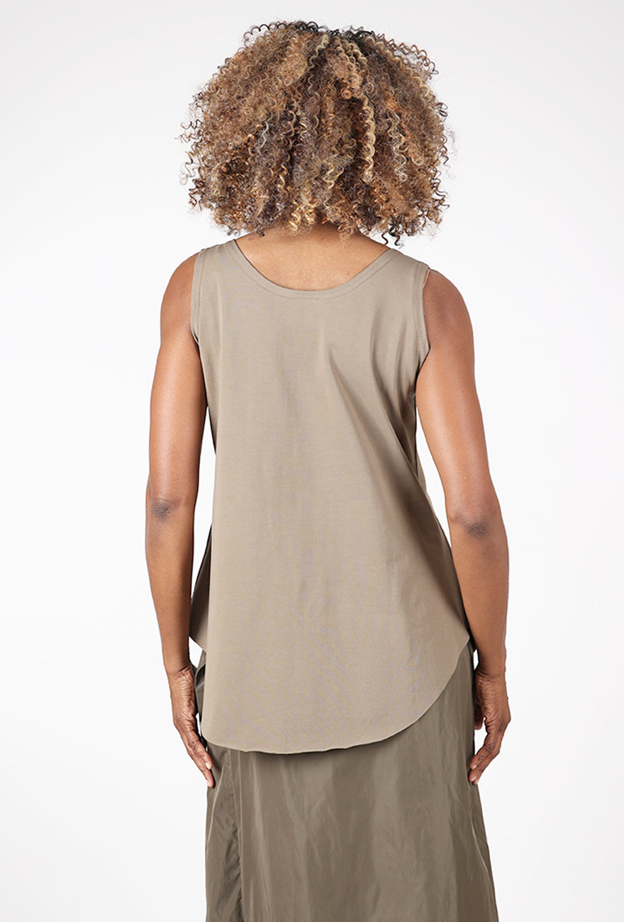 Cotton Lycra Shirttail Tank, Turtle