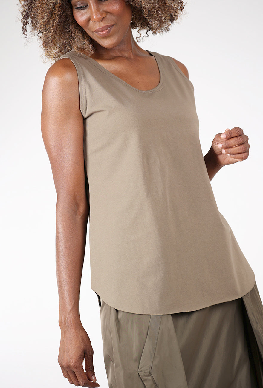 Cotton Lycra Shirttail Tank, Turtle