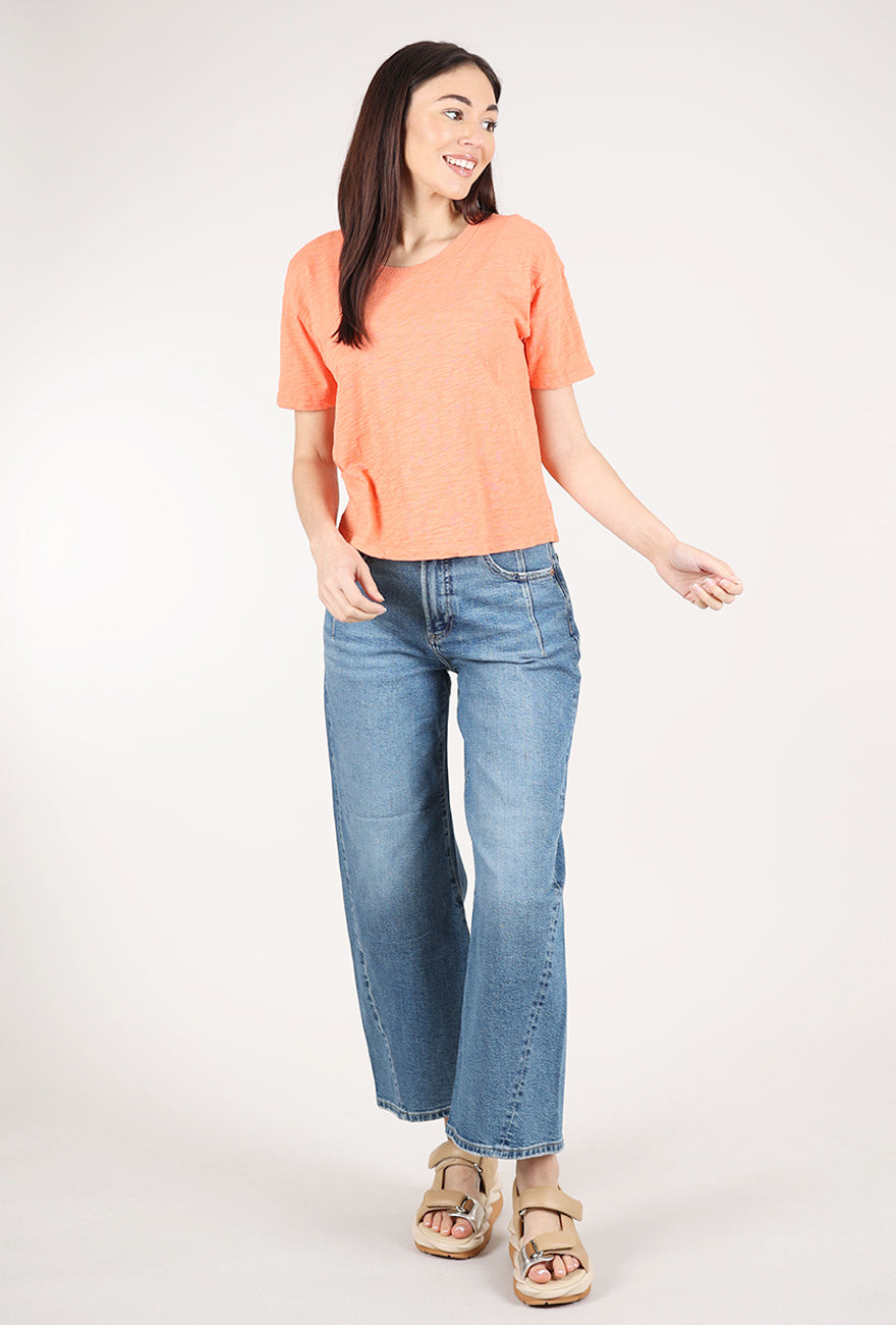 Mododoc S/S Shrunken Boxy Crew Tee, Tiger Lily 