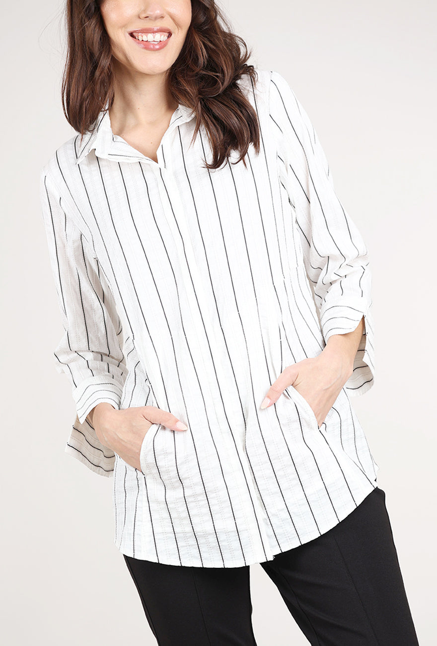 Habitat East Side Stripes Shirt, Winter White 
