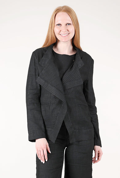 Hannes Roether Shapely Pinstripe Jacket, Black 