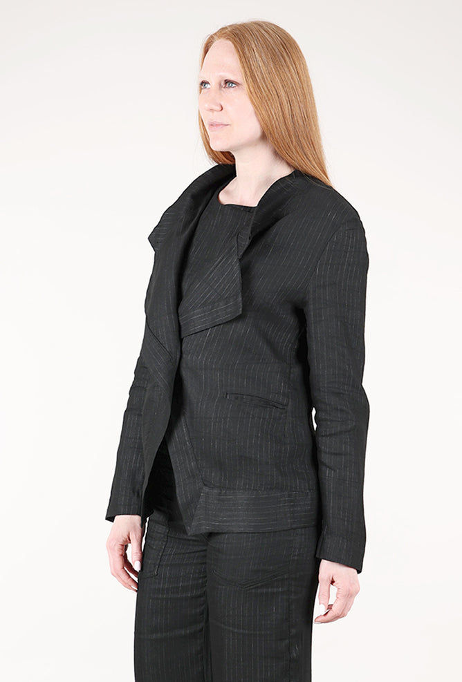 Hannes Roether Shapely Pinstripe Jacket, Black 