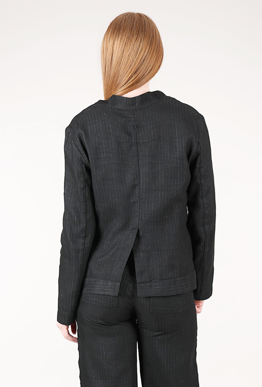 Hannes Roether Shapely Pinstripe Jacket, Black 