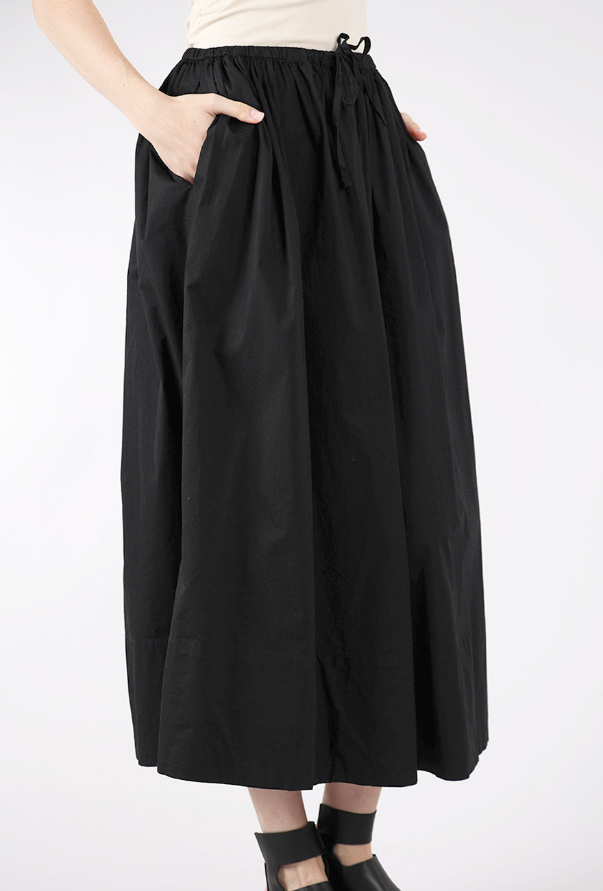 Pistola Noelle Poplin Maxi Skirt, Noir 