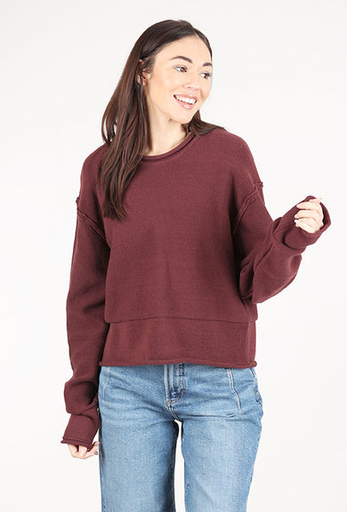 Grade & Gather Rolled Edges Sweater, Vino 
