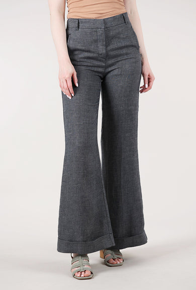 Hannes Roether Linen Posh Pant, Slate 