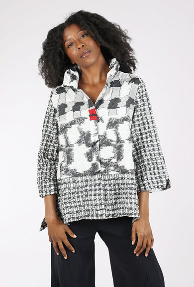 Moonlight Red Rectangle Jacket, Gray/Ecru 