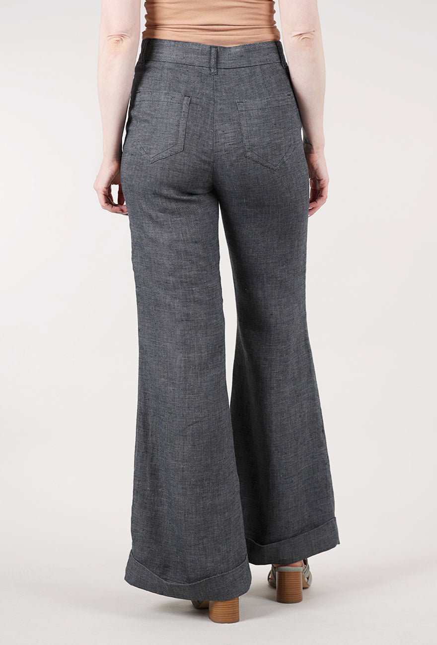 Hannes Roether Linen Posh Pant, Slate 