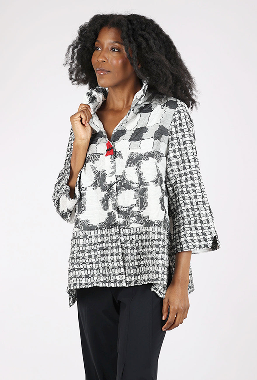 Moonlight Red Rectangle Jacket, Gray/Ecru 