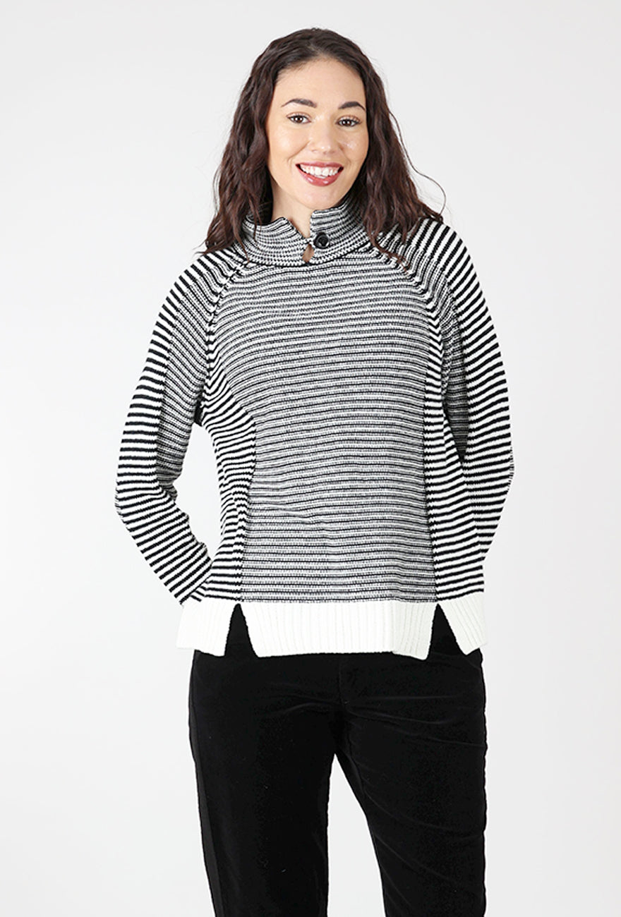Habitat Yin Yang Stripe Right Pullover, Winter White 