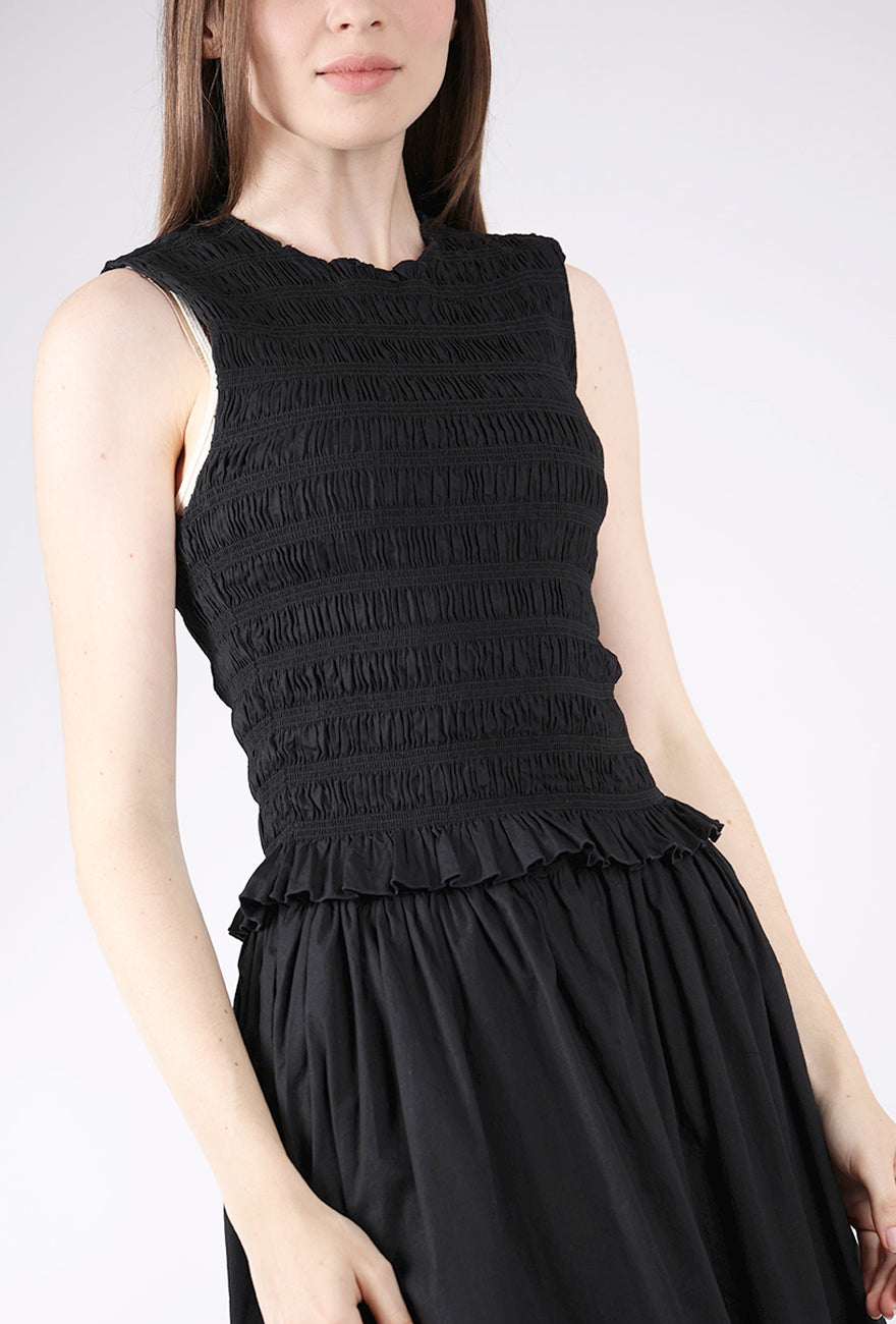 Pistola Phoebe Smocked Tank, Noir 