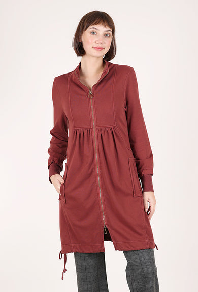 Wearables by XCVI Fleece Funnel Neck Coat, Salem's Door 