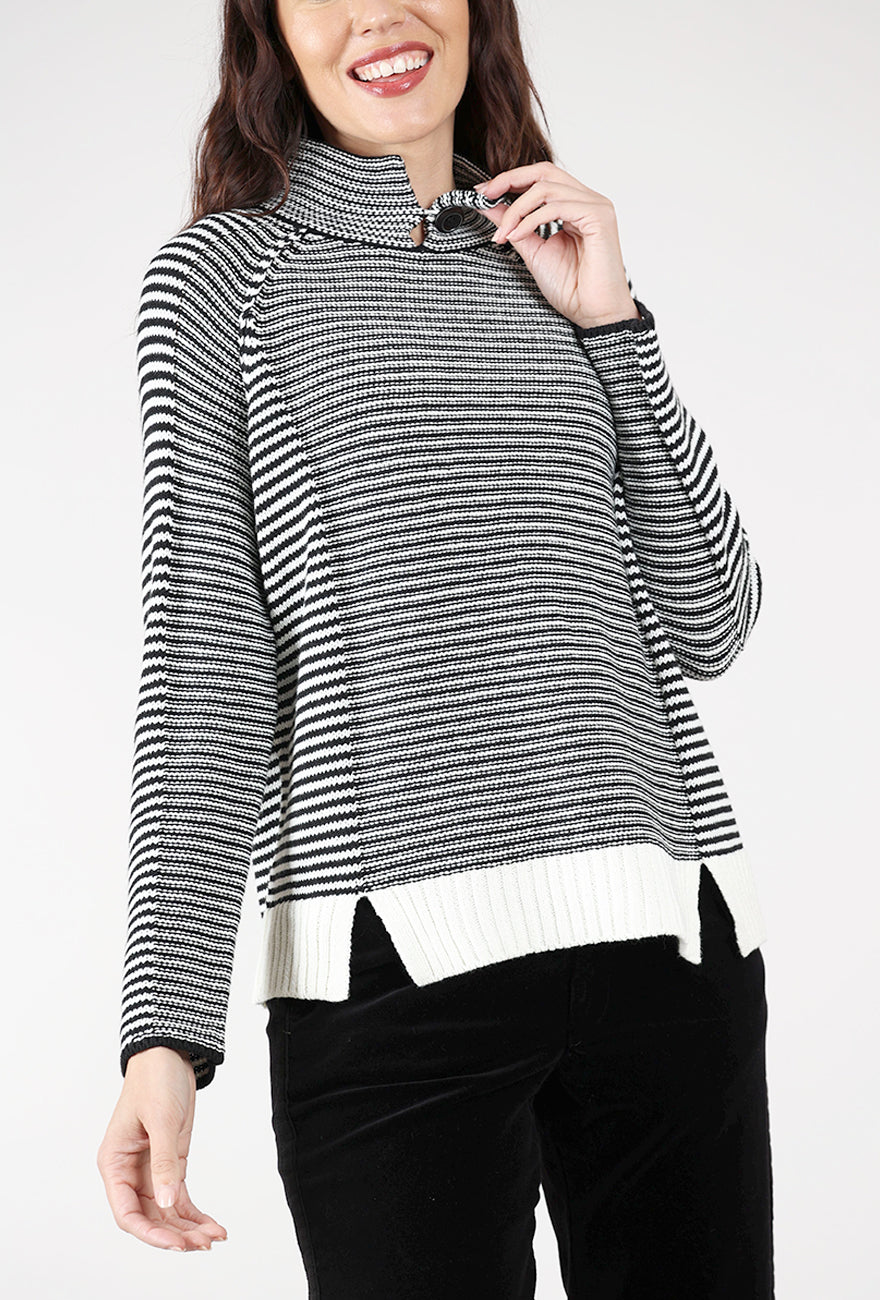 Habitat Yin Yang Stripe Right Pullover, Winter White 
