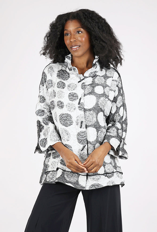 Moonlight Reverse Dye Dots Jacket, Gray/Ecru 