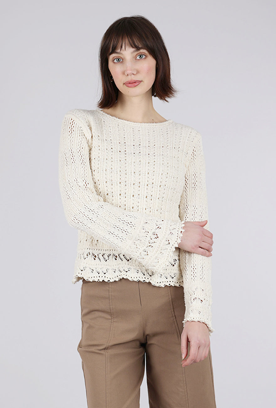 Margaret O'Leary Bell Sleeve Pullover, Ivory 