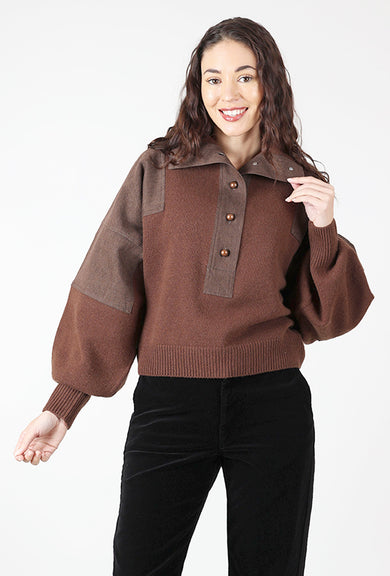 Sessun Wyssal Tneck Pullover, Patina Brown 