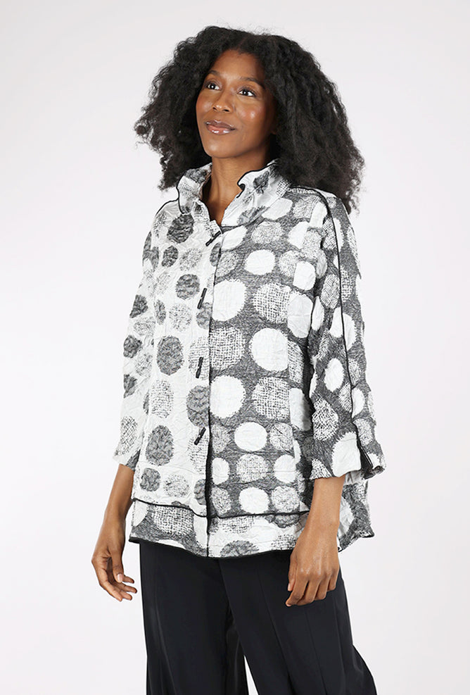 Moonlight Reverse Dye Dots Jacket, Gray/Ecru 