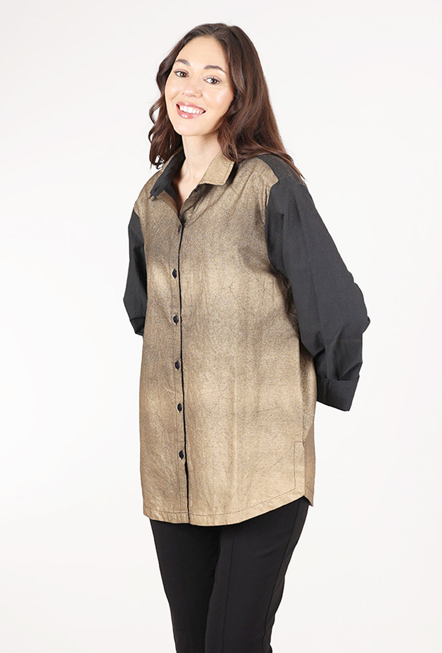 M Square Quinne Shirt, Gold Foil 