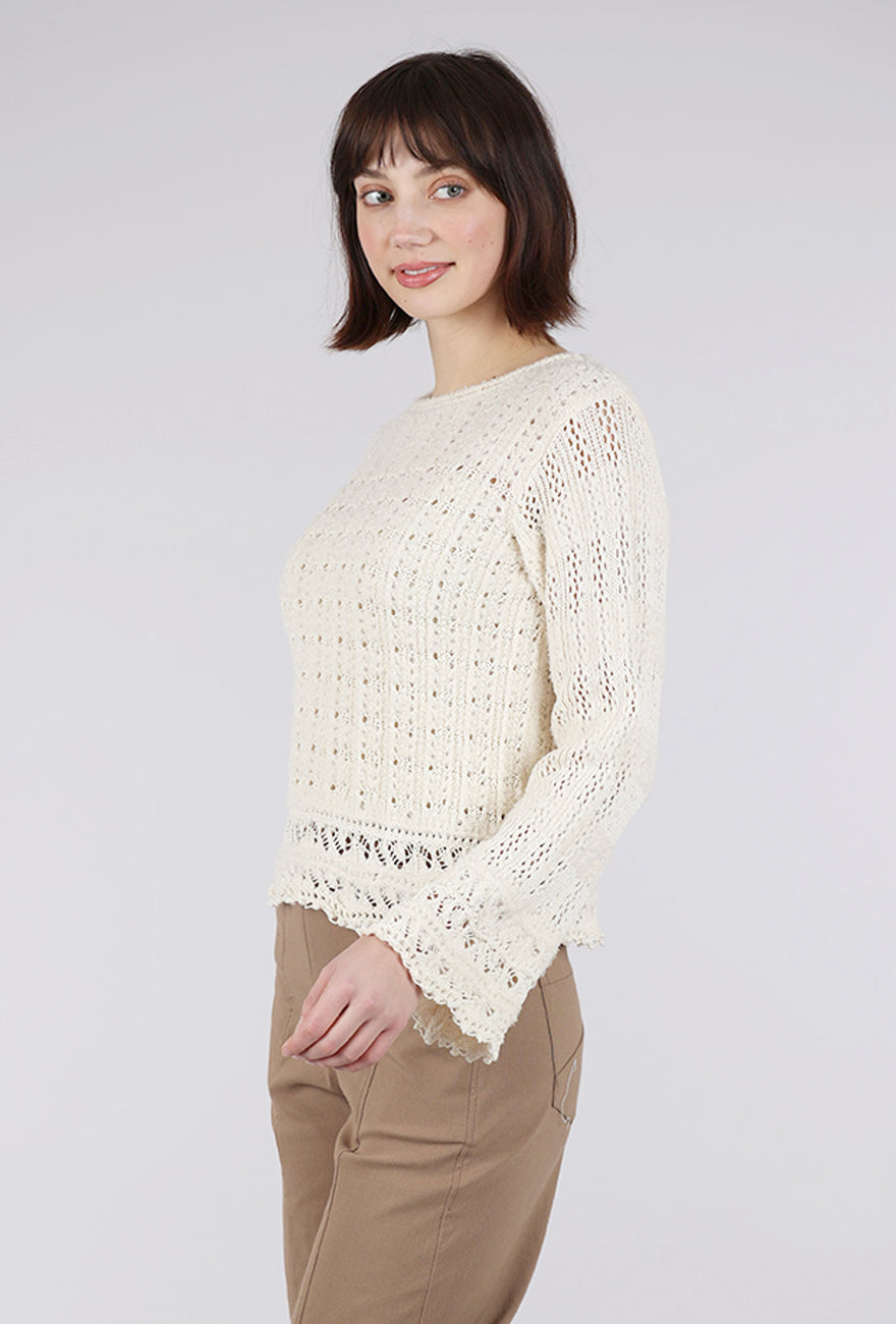 Margaret O'Leary Bell Sleeve Pullover, Ivory 