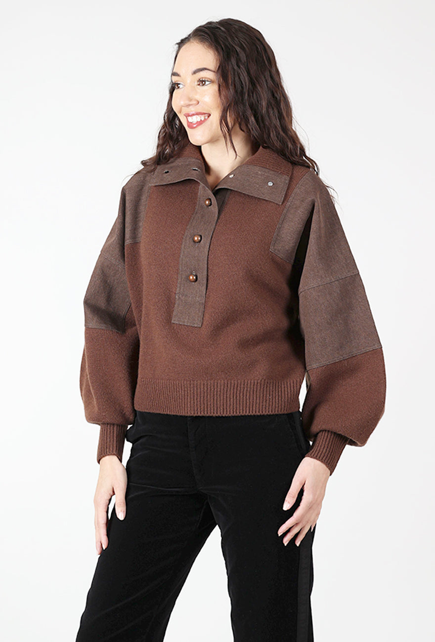 Wyssal Tneck Pullover, Patina Brown