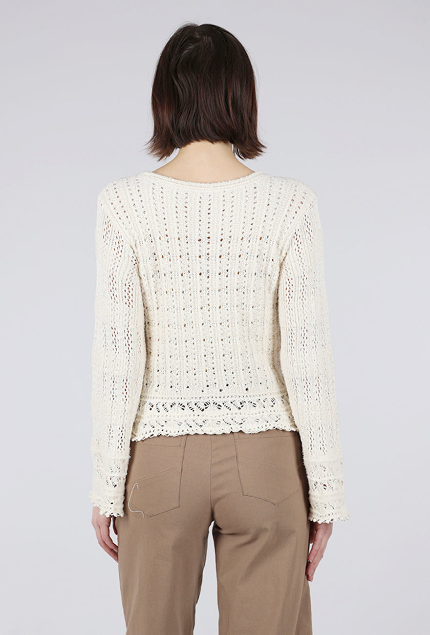 Margaret O'Leary Bell Sleeve Pullover, Ivory 