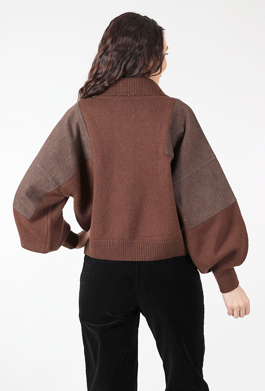 Wyssal Tneck Pullover, Patina Brown Angle 3