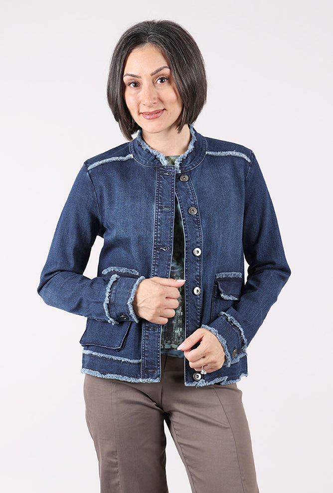 Habitat Stretch Denim Cargo Jacket, Dark Denim 