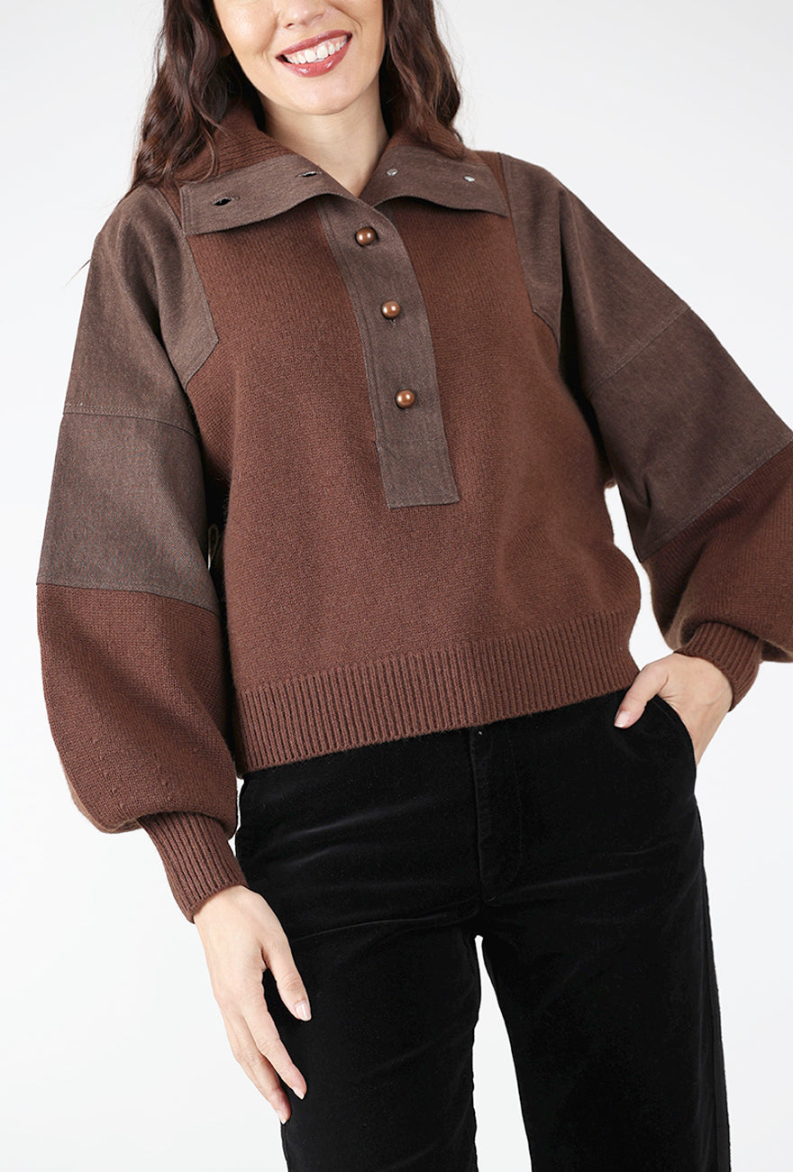 Wyssal Tneck Pullover, Patina Brown