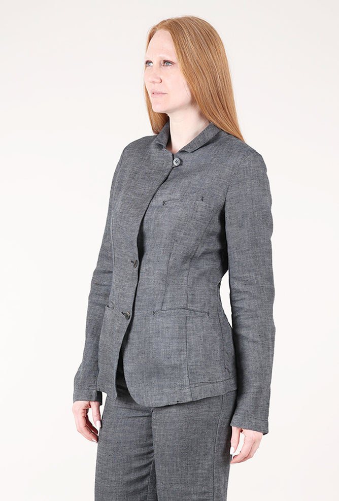 Hannes Roether Linen Posh Jacket, Slate 