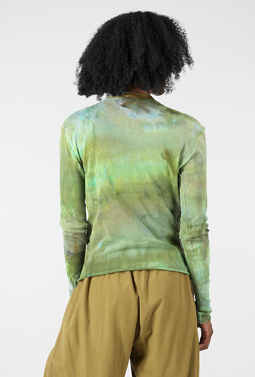 Hand Dyed Mesh Tee, Grass Angle 3