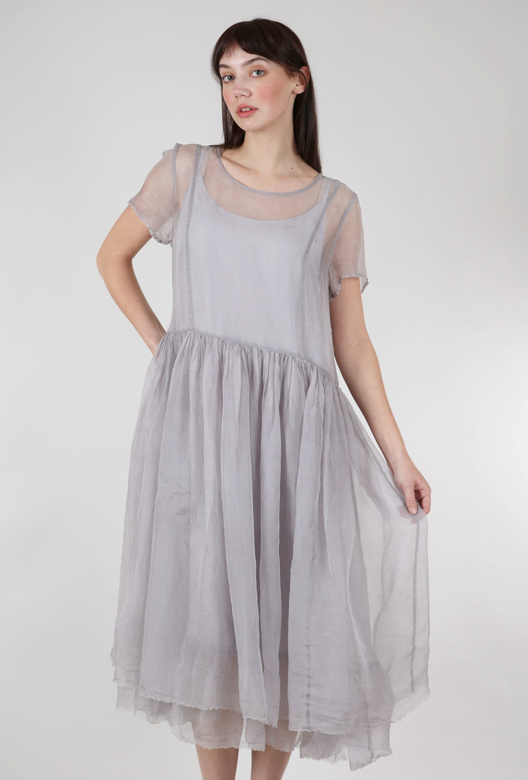 Grizas Prima Organza Dress, Silver 