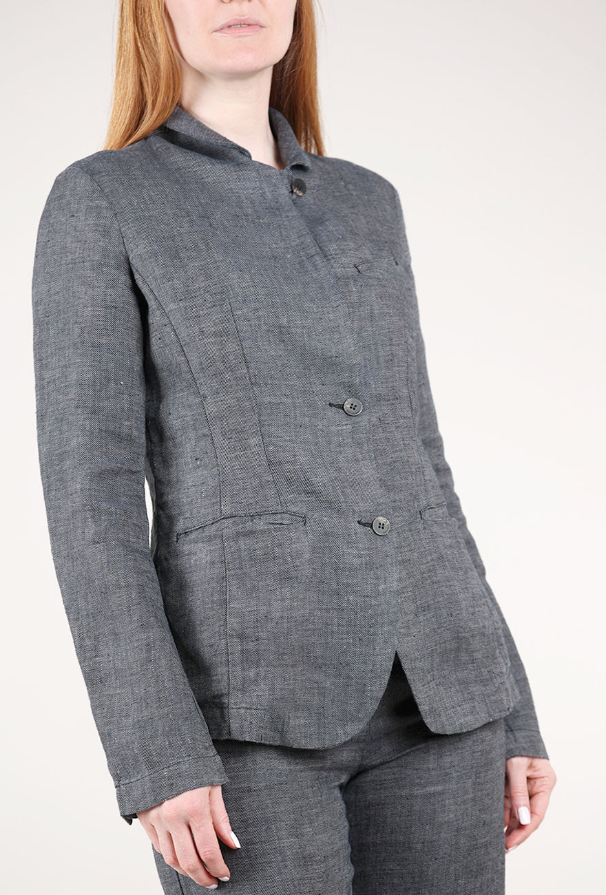 Hannes Roether Linen Posh Jacket, Slate 
