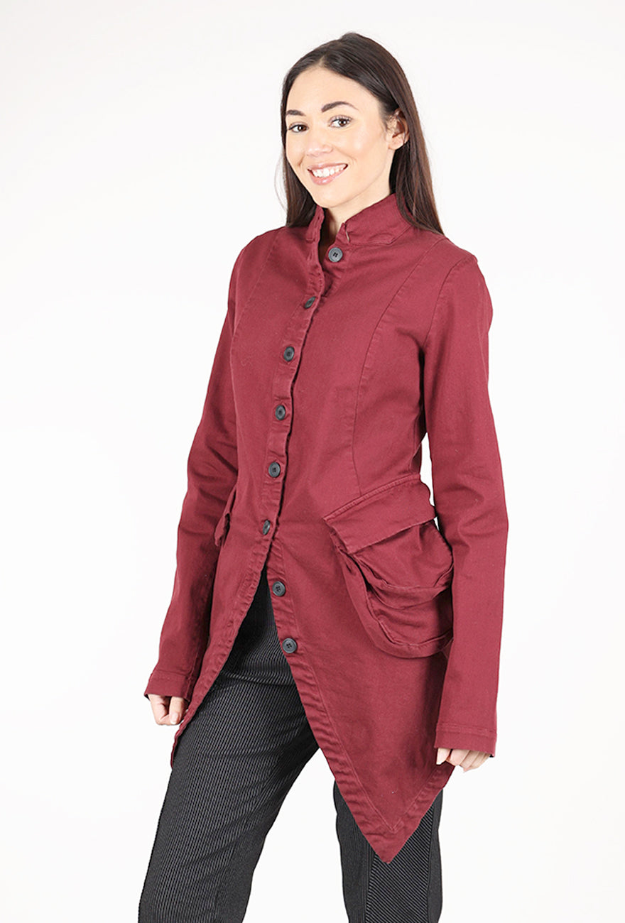 Pal Offner Super Denim Penguin Coat, Merlot 