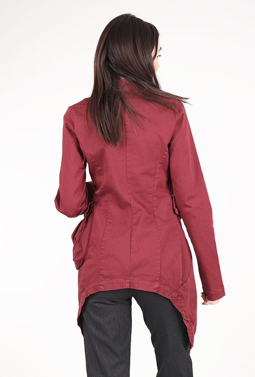 Pal Offner Super Denim Penguin Coat, Merlot 