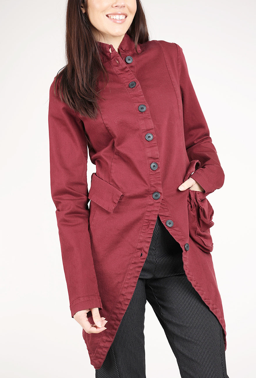 Pal Offner Super Denim Penguin Coat, Merlot 