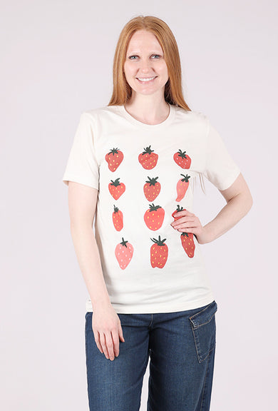 Joseph + Sue J+S Strawberries Tee, White 