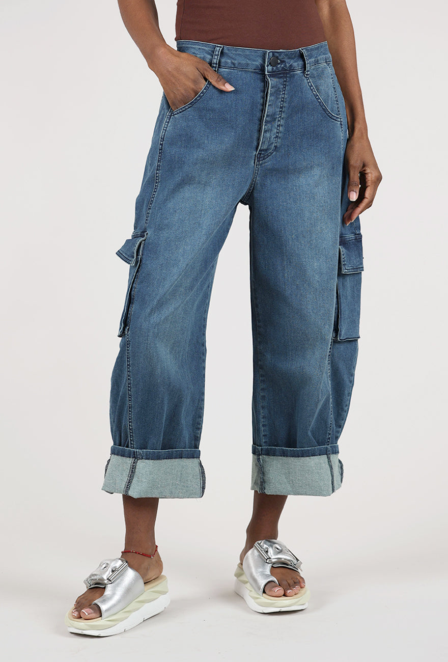 Pluslavie New Curved Jeans, Blue 