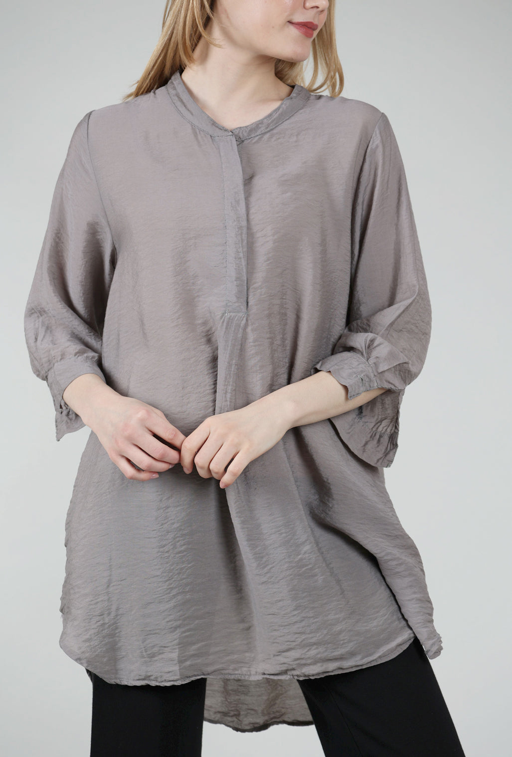 Cut Loose Henley Parachute Tunic, Cobblestone 