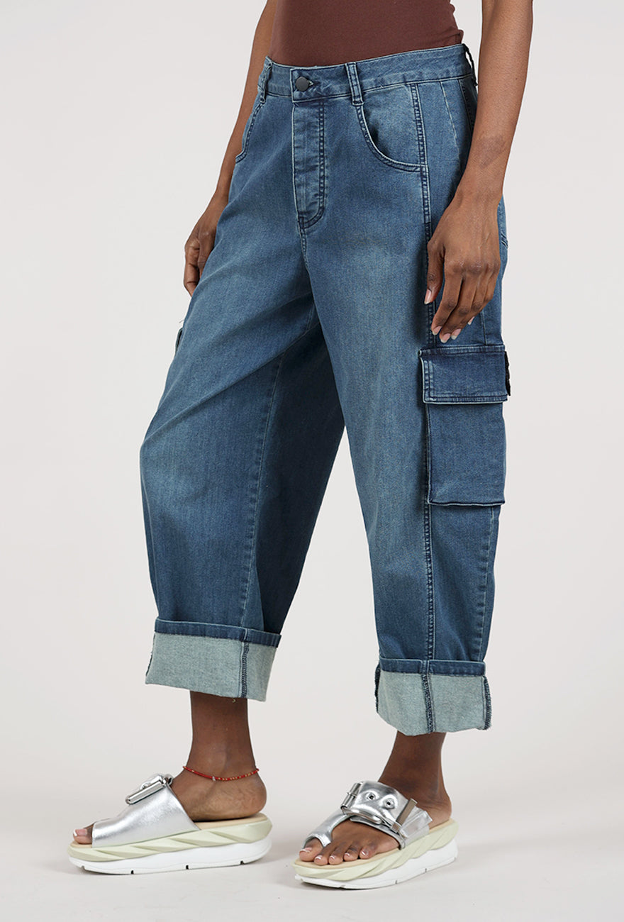 Pluslavie New Curved Jeans, Blue 