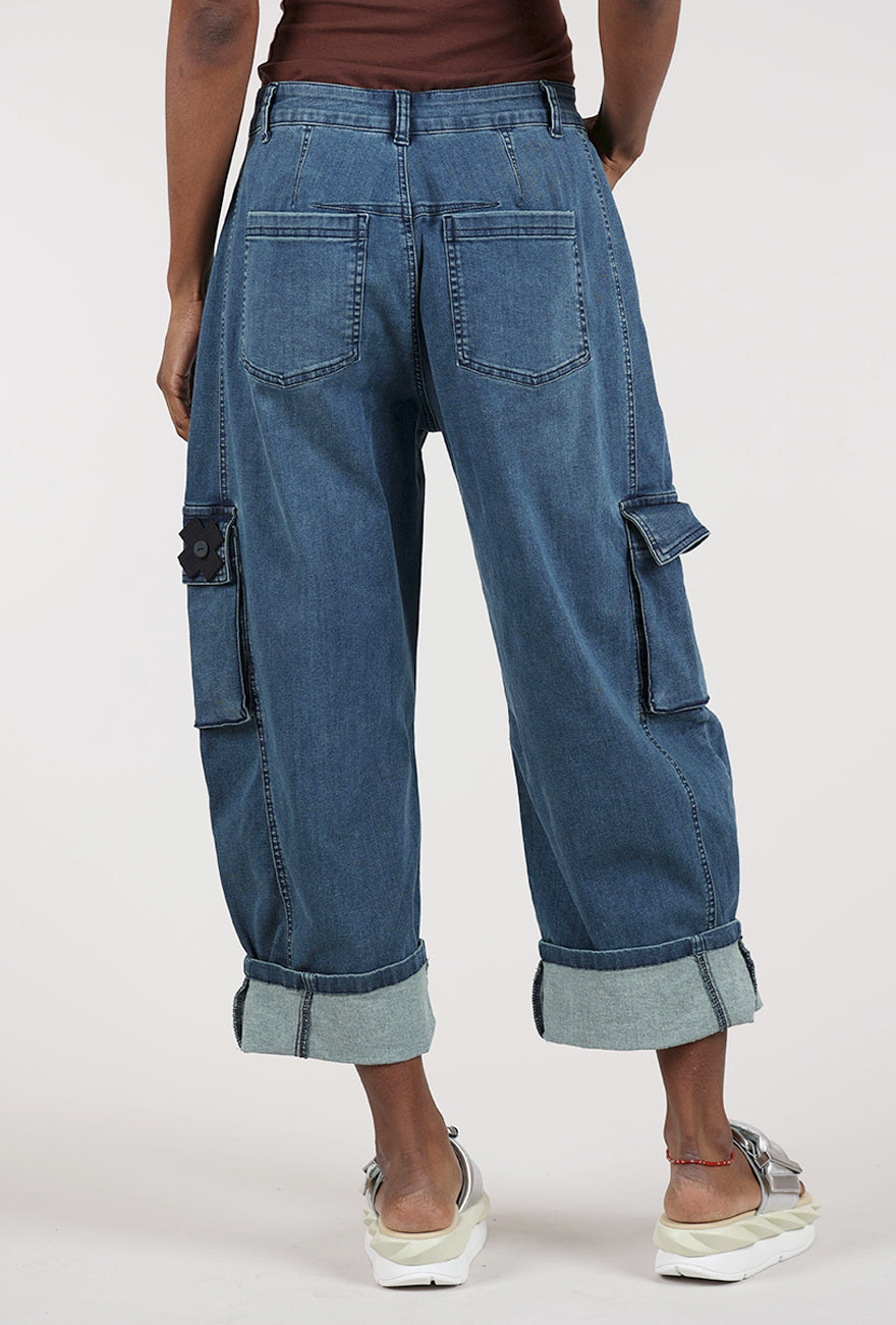 Pluslavie New Curved Jeans, Blue 