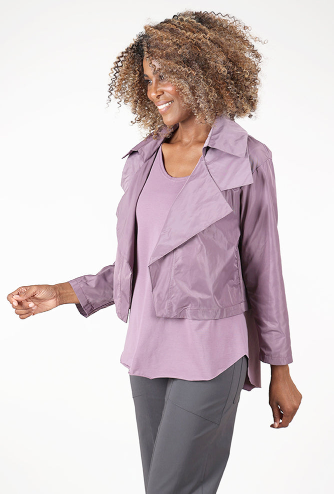 Planet Nylon Triple Collar Jacket, Amethyst 