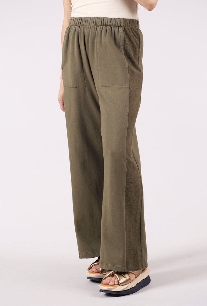 Fenini Contrast Inset Fleece Pant, Olive 