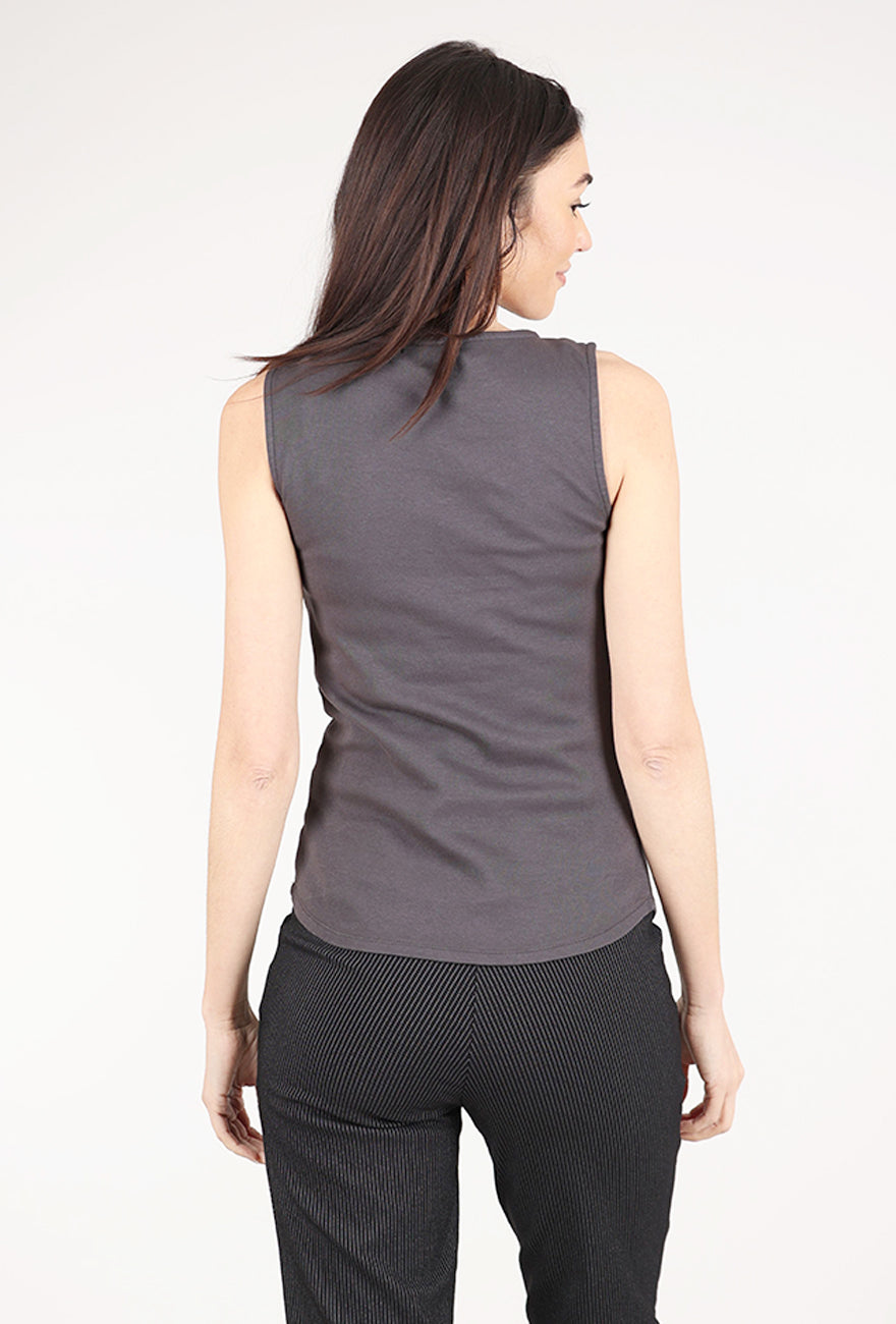 Mododoc Shirttail Slim Tank, Washed Ebony 